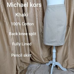 Michael Kors khaki pencil skirt size 10